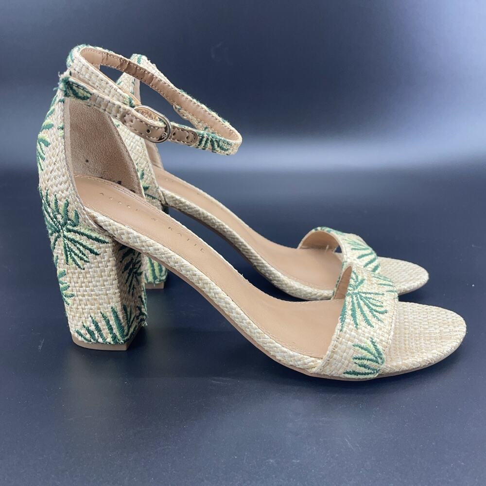 Kelly & Katie Hailee Natural Raffia Womens 8.5M Heels Tropical Beach Resort Wear